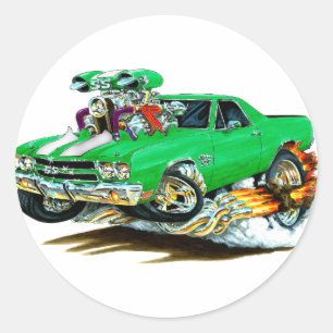 1970 El Camino groen-witte vrachtwagen Ronde Sticker