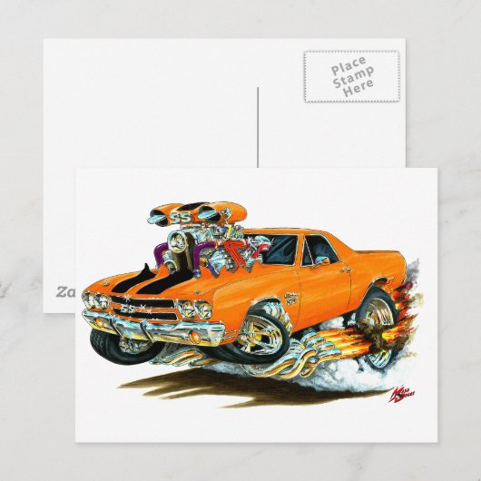 1970 El Camino Oranje-Black Truck Briefkaart (Voorkant / Achterkant)