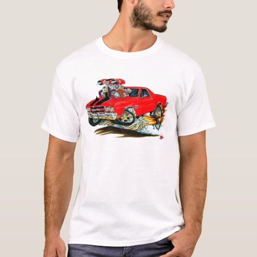 1970 El Camino Red-Black Truck T-shirt (Voorkant)