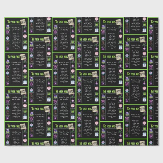 1970 Geboortejaar Trivia Cadeaupapier (Vlak)