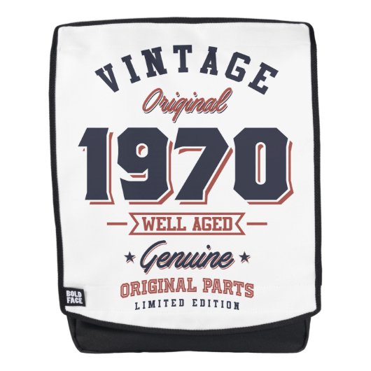  1970 Geboren in 1970 Retro Birthday Gift Rugtassen (Voorkant)