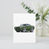 1970 GTO Dark Green Car Briefkaart (Staand voorkant)