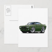 1970 GTO Dark Green Car Briefkaart (Voorkant / Achterkant)