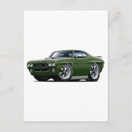 1970 GTO Dark Green Car Briefkaart (Voorkant)