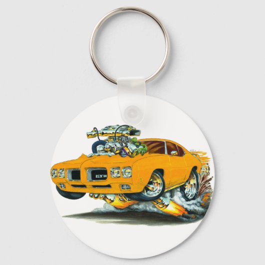 1970 GTO Oranje auto Sleutelhanger (Voorkant)
