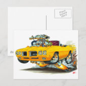 1970 GTO Oranje converteerbaar Briefkaart (Voorkant / Achterkant)