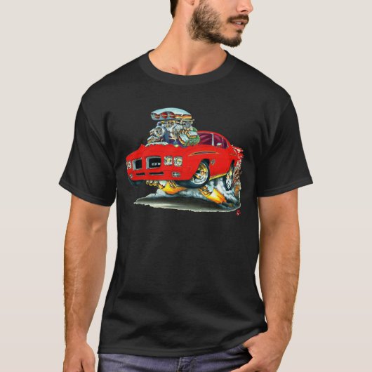 1970 GTO-rechter Rode auto T-shirt (Voorkant)