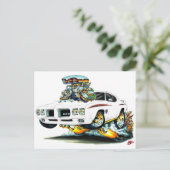 1970 GTO rechter witte auto Briefkaart (Staand voorkant)