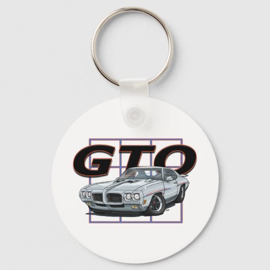 1970 GTO Silver Sleutelhanger (Voorkant)