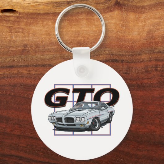 1970 GTO Silver Sleutelhanger (Voorkant)