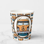 1970 Hippie Van Retro  Stijl Verjaardag Papieren Bekers (Voorkant)