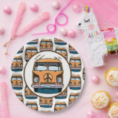 1970 Hippie Van Retro Stijl Verjaardag Papieren Bordje (Feest)