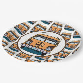 1970 Hippie Van Retro Stijl Verjaardag Papieren Bordje (Gekanteld)