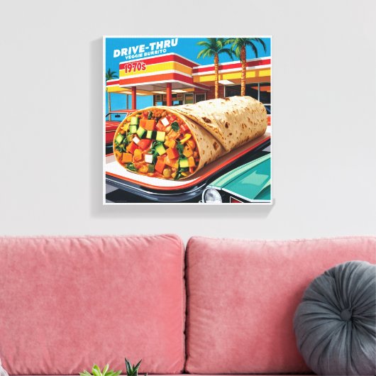 1970 Los Angeles Burrito Canvas Afdruk (Insitu (Woonkamer))