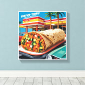 1970 Los Angeles Burrito Canvas Afdruk (Insitu (Houten vloer))