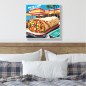 1970 Los Angeles Burrito Canvas Afdruk (Insitu (Slaapkamer))