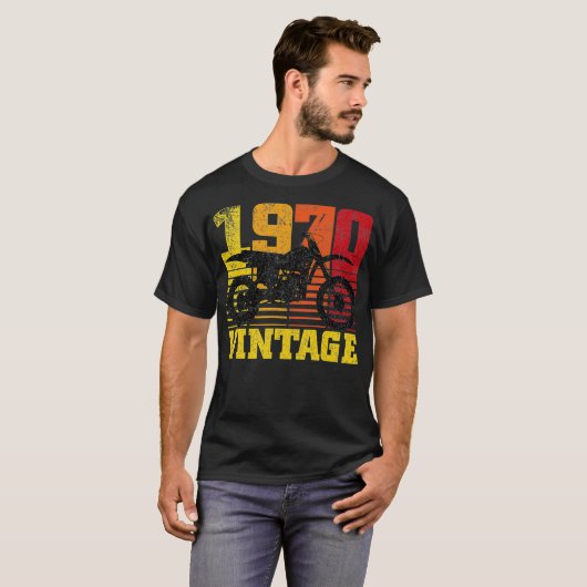  1970 Motocross Dirt Bike 50th Birthday Gif T-shirt (Voorkant volledig)
