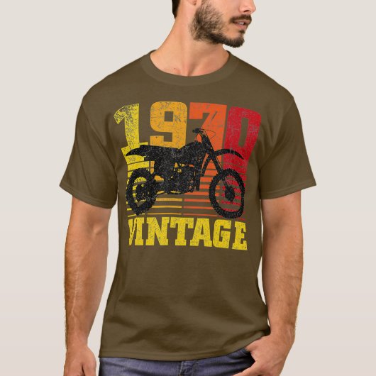  1970 Motocross Dirt Bike 50th Birthday T-shirt (Voorkant)