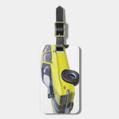 1970 Musculair Geel met zwarte streep Bagagelabel (Voorkant verticaal)