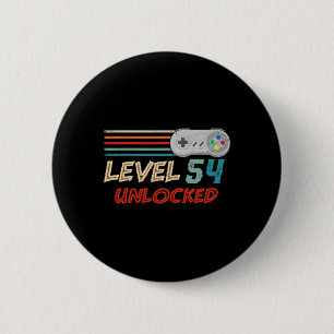 1970 Ontgrendeld Level 54 Verjaardag Video Game Co Ronde Button 5,7 Cm
