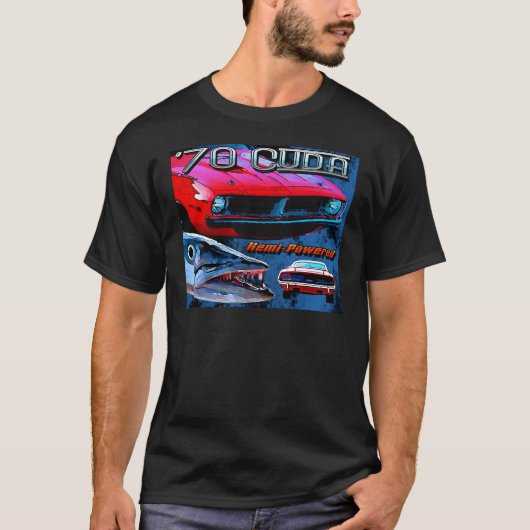 1970 Plymouth Barracuda inspiratie voor de auto T-shirt (Voorkant)