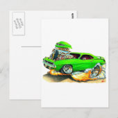 1970 Plymouth Cuda Green Car Briefkaart (Voorkant / Achterkant)