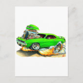 1970 Plymouth Cuda Green Car Briefkaart (Voorkant)