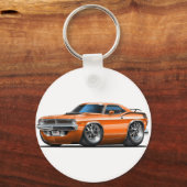 1970 Plymouth Cuda Oranje auto Sleutelhanger (Voorkant)