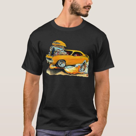 1970 Plymouth Cuda Oranje auto T-shirt (Voorkant)