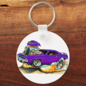 1970 Plymouth Cuda Paarse auto Sleutelhanger (Voorkant)