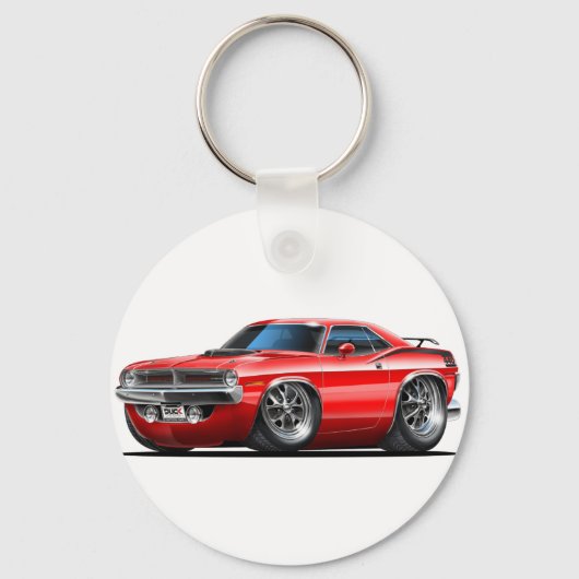 1970 Plymouth Cuda Red Car Sleutelhanger (Voorkant)