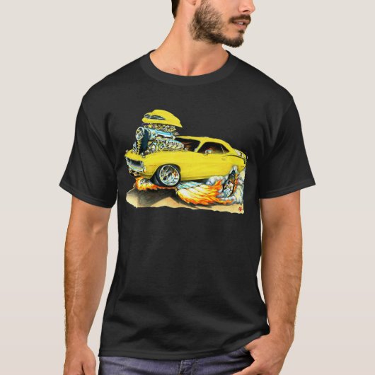 1970 Plymouth Cuda Yellow Car T-shirt (Voorkant)