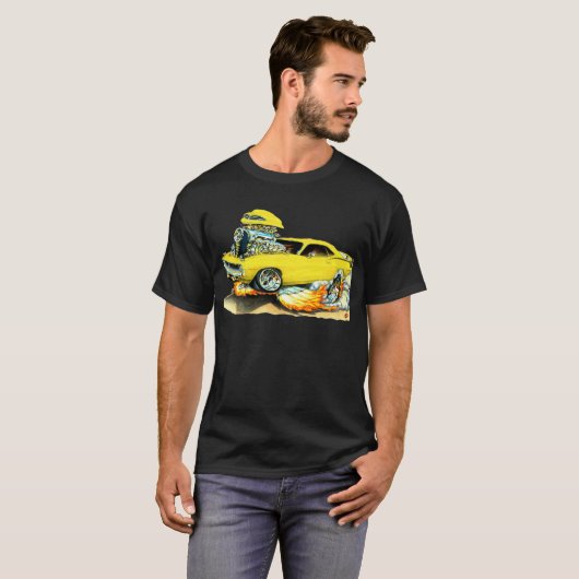 1970 Plymouth Cuda Yellow Car T-shirt (Voorkant volledig)