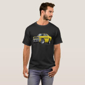 1970 Plymouth GTX Geel-Black Car T-shirt (Voorkant volledig)
