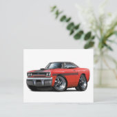 1970 Plymouth GTX Red-Black Top Car Briefkaart (Staand voorkant)