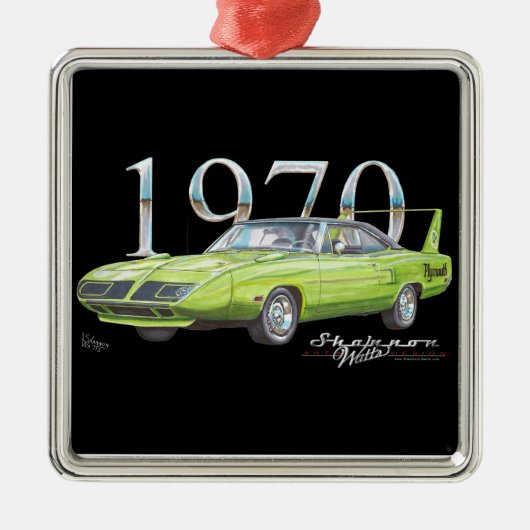 1970 Plymouth Superbird Kerstannament Metalen Ornament (Voorkant)