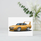 1970 Plymouth Superbird Oranje Car Briefkaart (Staand voorkant)