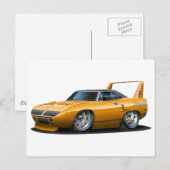 1970 Plymouth Superbird Oranje Car Briefkaart (Voorkant / Achterkant)