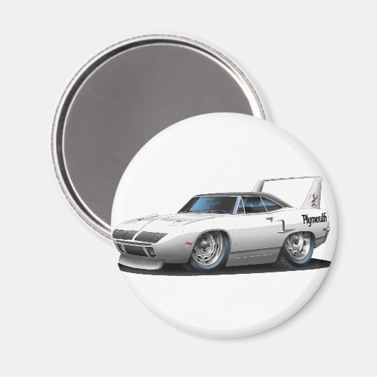 1970 Plymouth Superbird Witte Auto Magneet (Voorkant / Achterkant)