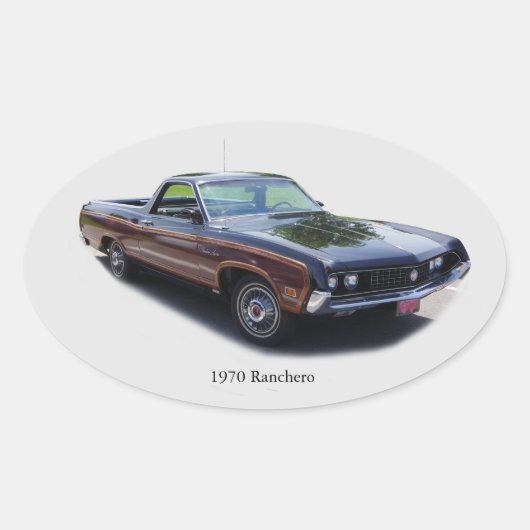 1970 Ranchero-sticker Ovale Sticker (Voorkant)