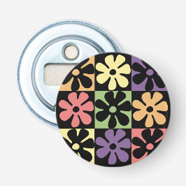 1970 Retro Daisies Button Flesopener