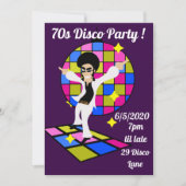 1970 retro disco thema dans party kaart (Voorkant)