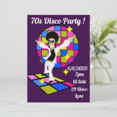 1970 retro disco thema dans party kaart (Staand voorkant)