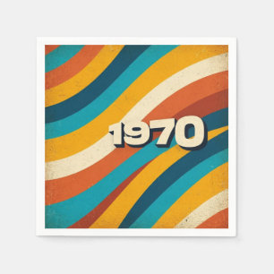 1970 Retro Papier Servet jaren 70 Groovy Stripes