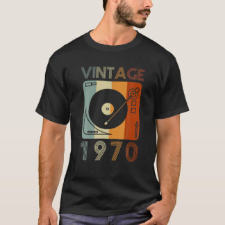 1970 Retro Record Player Birthday Vinyl DJ T-shirt