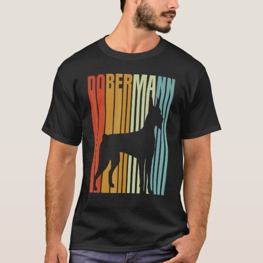 1970 Retro Stijl Dobermann T-shirt (Voorkant)