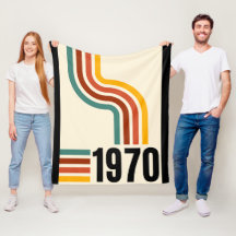 1970 Retro Stripe Regenboog  Deken