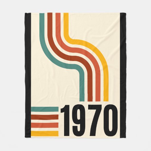 1970 Retro Stripe Regenboog  Deken (Voorkant)