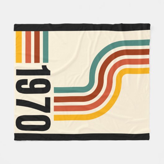 1970 Retro Stripe Regenboog  Deken (Voorkant (Horizontaal))