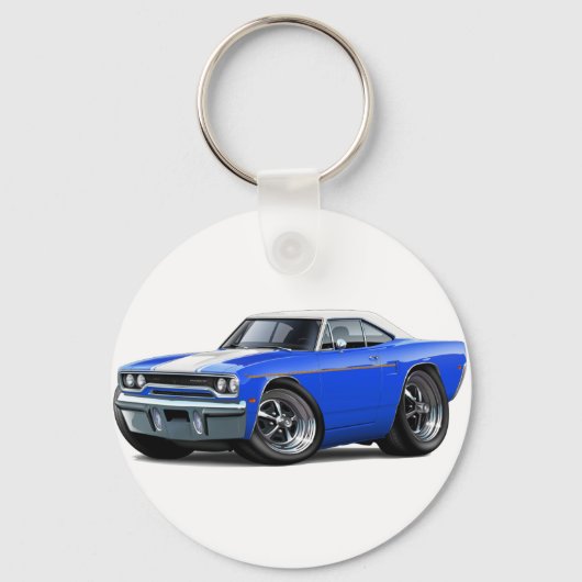 1970 Roadrunner Blue-White Top Sleutelhanger (Voorkant)